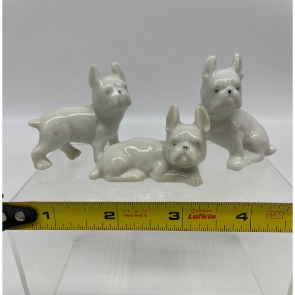 Set Of 3 Japanese Porcelain Miniature French Bulldog Figurines - Picture 11 of 11